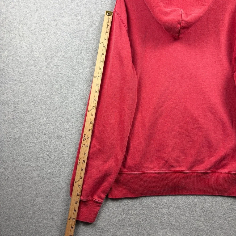 Polo Ralph Lauren Hoodie Men's Large Red Faded Full Zip Talon Terry Beach Wash